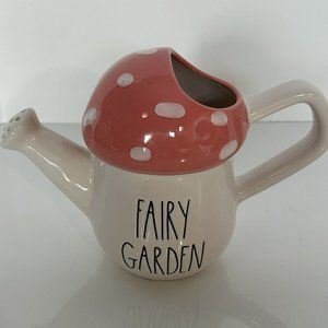 Rae Dunn Fairy Garden Gloss Pink Mushroom Top Watering Can Ceramic Mothers Day